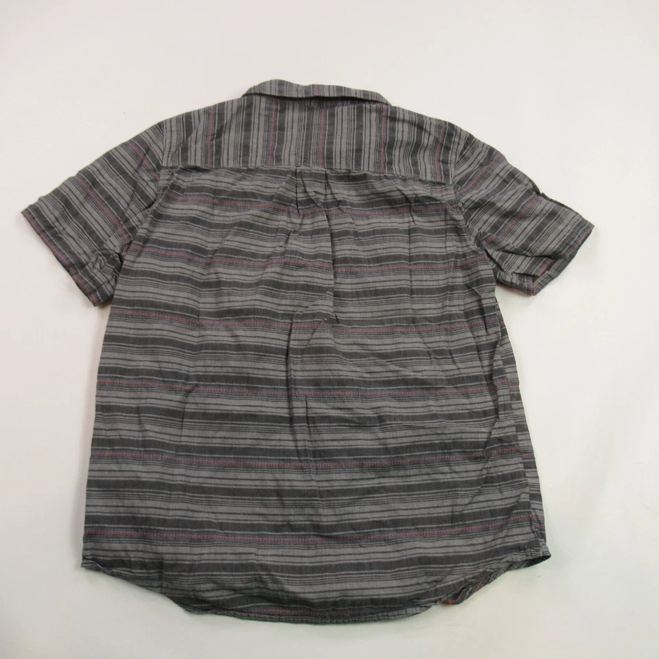 Merrell Shirt Mens Medium Short Sleeve Button Front Pocket Stripes - Image 4 of 4