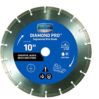 Century Drill & Tool 75474 Professional Segmented Rim Diamond Pro Saw Blade, 10''
