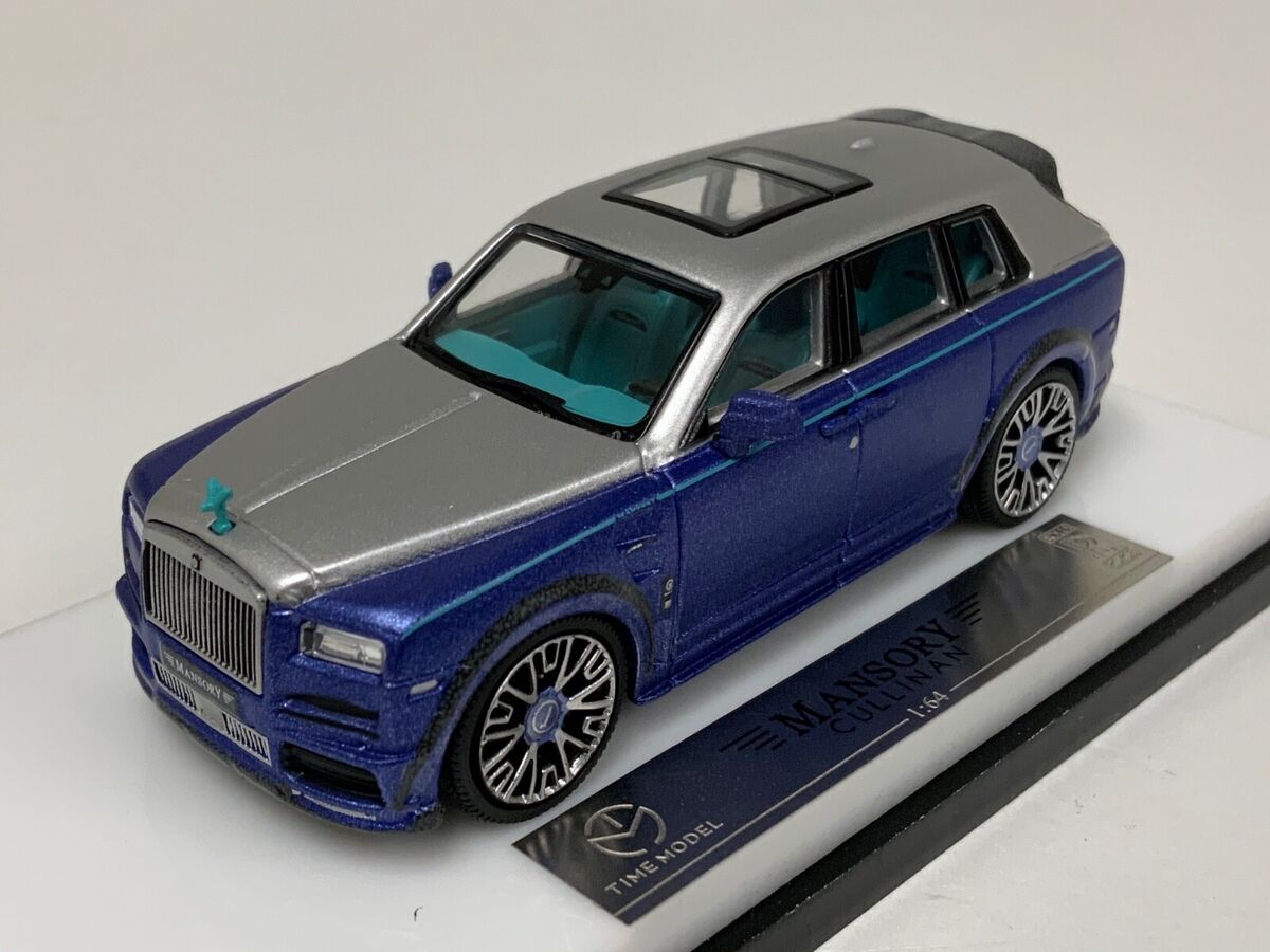 1/64 Time Model Rolls Royce Cullinan Mansory in Blue and 1/64 Time Model Rolls Royce Cullinan Mansory in Blue and