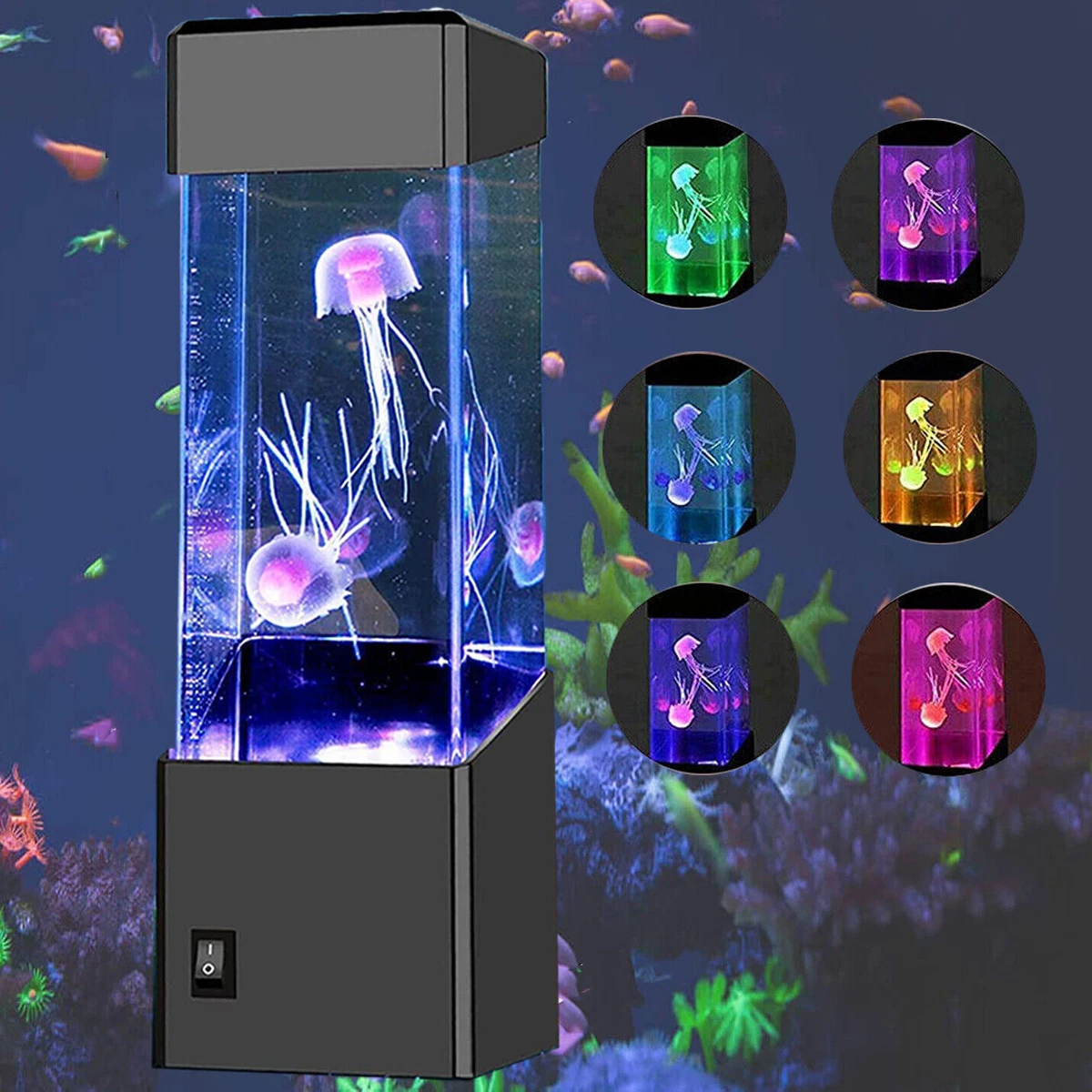 LED Jellyfish Lava Lamp 7 Colour Aquarium Mood Lamp Night Light