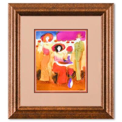 Moshe Leider, Framed Original Mixed Media Watercolor Painting, Hand Signed