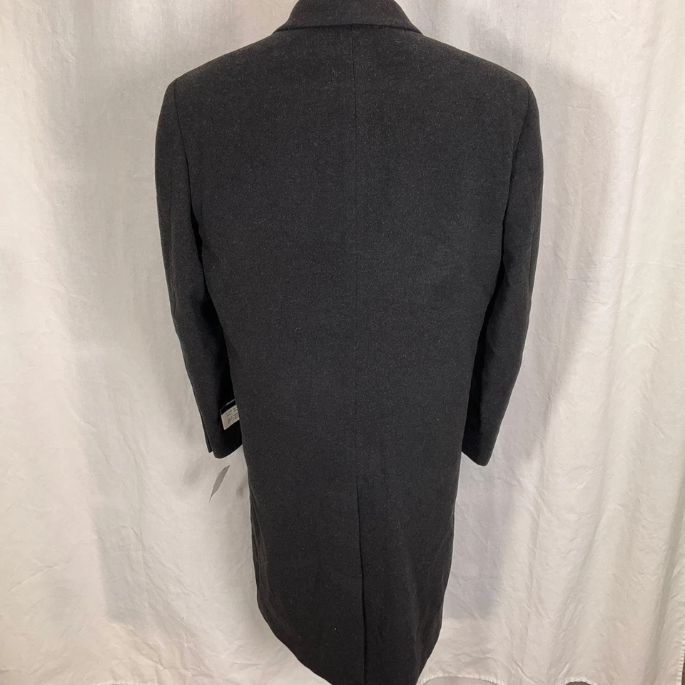 Chaps Overcoat Mens 36R Charcoal Lucca Double Breasted Cashmere Wool Italy NWT - Image 4 of 4