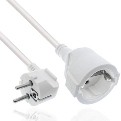 Inline Verlängerungskabel, Stromkabel, 7m, Schutzkontakt Stecker