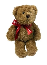 F.A.O. Schwarz Toys R Us  8" Brown Teddy Bear With Red Ribbon