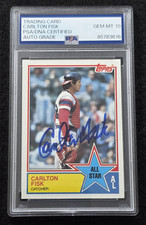 Rare 1983 CARLTON FISK Signed Topps Card-HOF-WHITE SOX-RED SOX-PSA 10 Auto