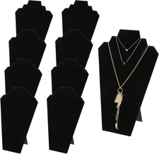 9 Pack Necklace Display 12.5 Inches Black Velvet Jewelry Easel Displa