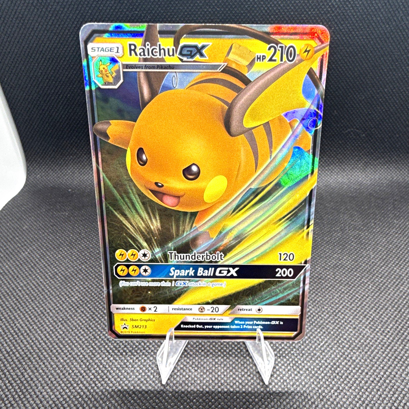 Raichu GX SM213 SM Promos Promo Holo English 2019 Stage 1 210 HP -h