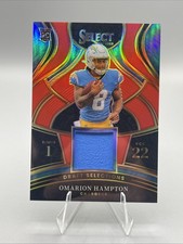 2025 Panini Select - Draft Omarion Hampton #DSM-OHN Red Prizm (MEM, RC)