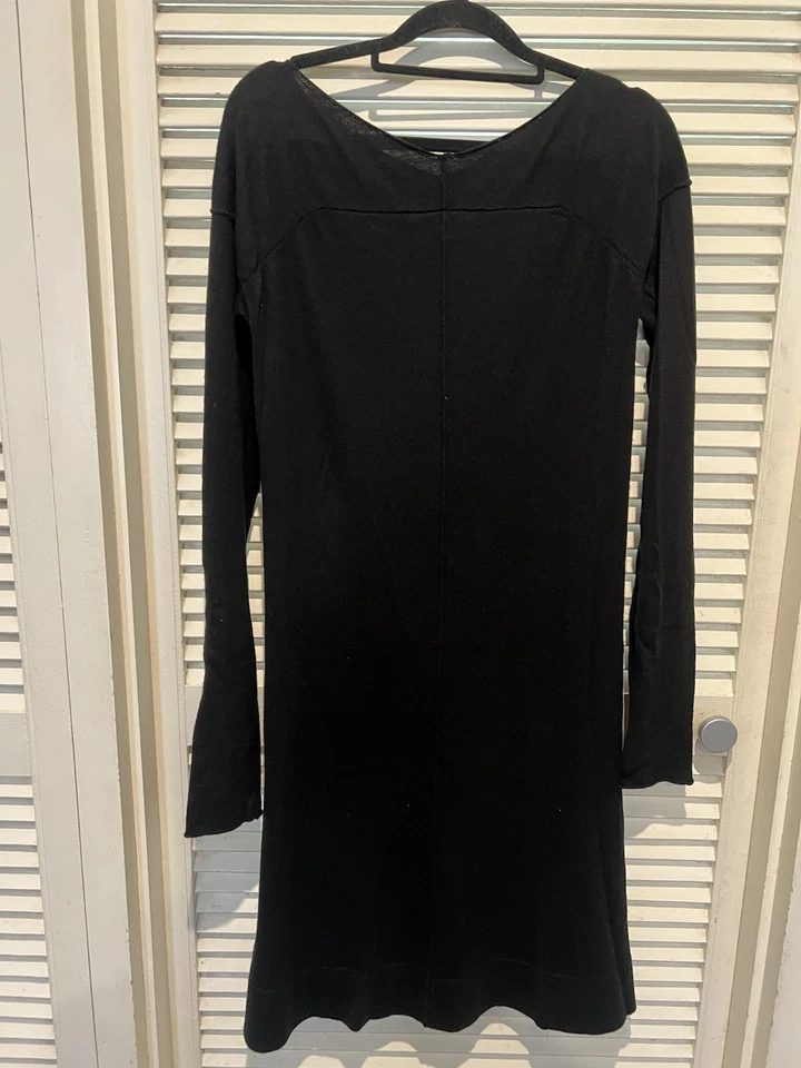 Túnica de cachemir de seda de diseñador Patrizia Pepe Firenze punto largo negra talla 3 Foto 3 de 4