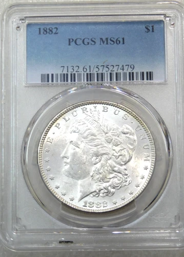 1882 P Morgan Silver Dollar PCGS MS61 Frosty White Luster PQ New Holder #M299H