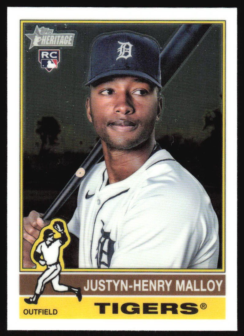 2025 Topps Heritage Justyn-Henry Malloy #305 CHROME Parallel RC Detroit Tigers