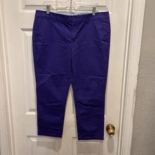 JCP JCPenney Purple Cropped Ultimate Khaki Women's Pants Size 14
