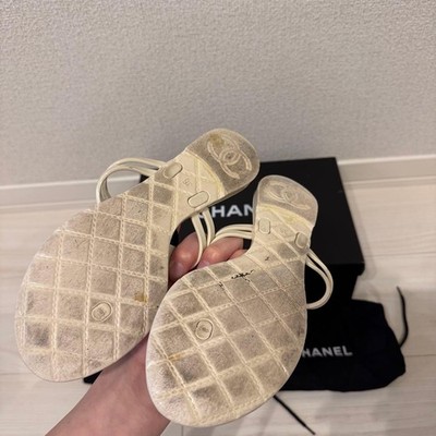 Chanel Camellia Thong Sandals Flat Sandals Flower Motif 36 USED 