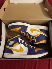 Nike Air Jordan 1 MID “lakers” Dark concord/taxi-white-black