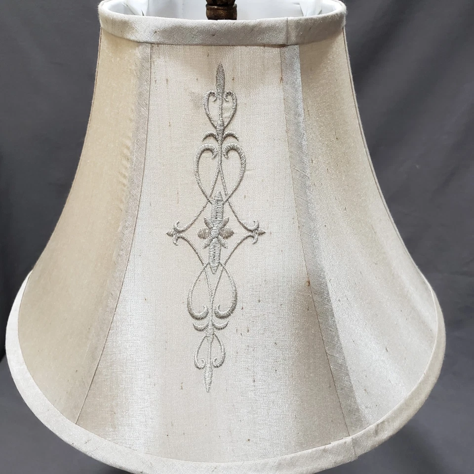 Винтажная настольная лампа и абажур декоративные 25 дюймов бронзовая отделка головы льва розы викторианский декор - Изображение 2 из 4