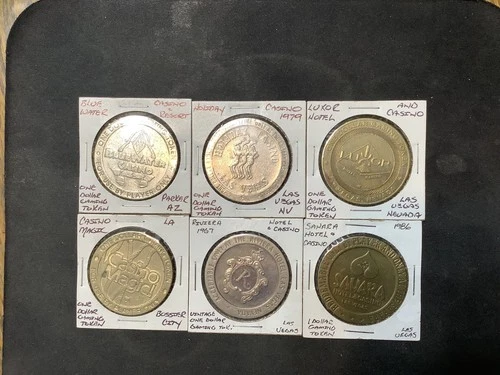 Premium Mixed Casino Tokens 6 Token Lot. R11512