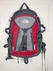The North Face Surge Hiking Backpack Gray Red Nylon Padded Straps School Travel