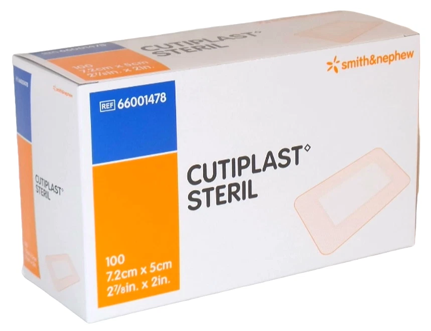 SMITH & NEPHEW CUTIPLAST steril Wundverband 5x7,2 cm 100 St PZN 18051854 Verfall 05/26
