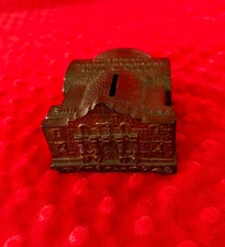 Rare 1930s ALAMO IRON WORKS Cast Iron Coin Bank, SAN ANTONIO, TX Scarce