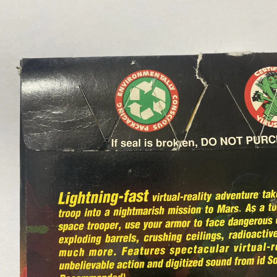 DOOM SHAREWARE ID SOFTWARE 1994 on 3.5" Floppy Disks UNOPENED NEW SEALED - Image 4 of 4