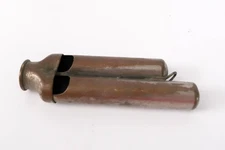 Vintage 2 Barrel Chime Brass Train Conductor Signal Whistle