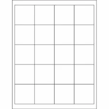 2,000 2 x 2" Weather-Resistant Laser Labels 20/Sheet