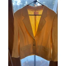 Vintage Pendleton Pure Virgin Wool Blazer Jacket Butter Yellow Womens Career