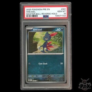 Sneasel Masterball #61/131 PSA 10 Prismatic Evolutions Pokemon 2025