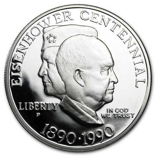 1990 P Eisenhower Centennial Proof Commemorative Dollar ☆☆ Box W/COA - Picture 2 of 4