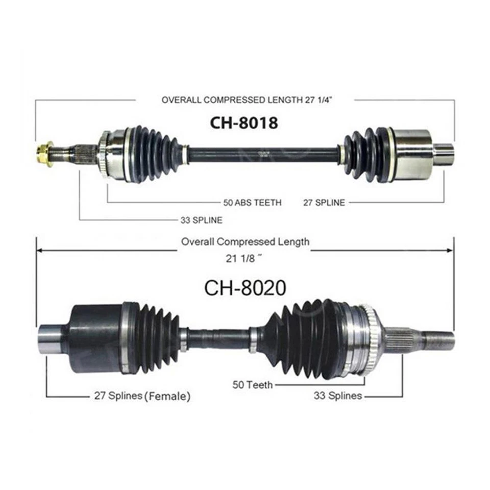 Шарнирное соединение вала оси CV TrakMotive 2x подходит для Chrysler LHS 2001-2001 годов выпуска - Изображение 2 из 4