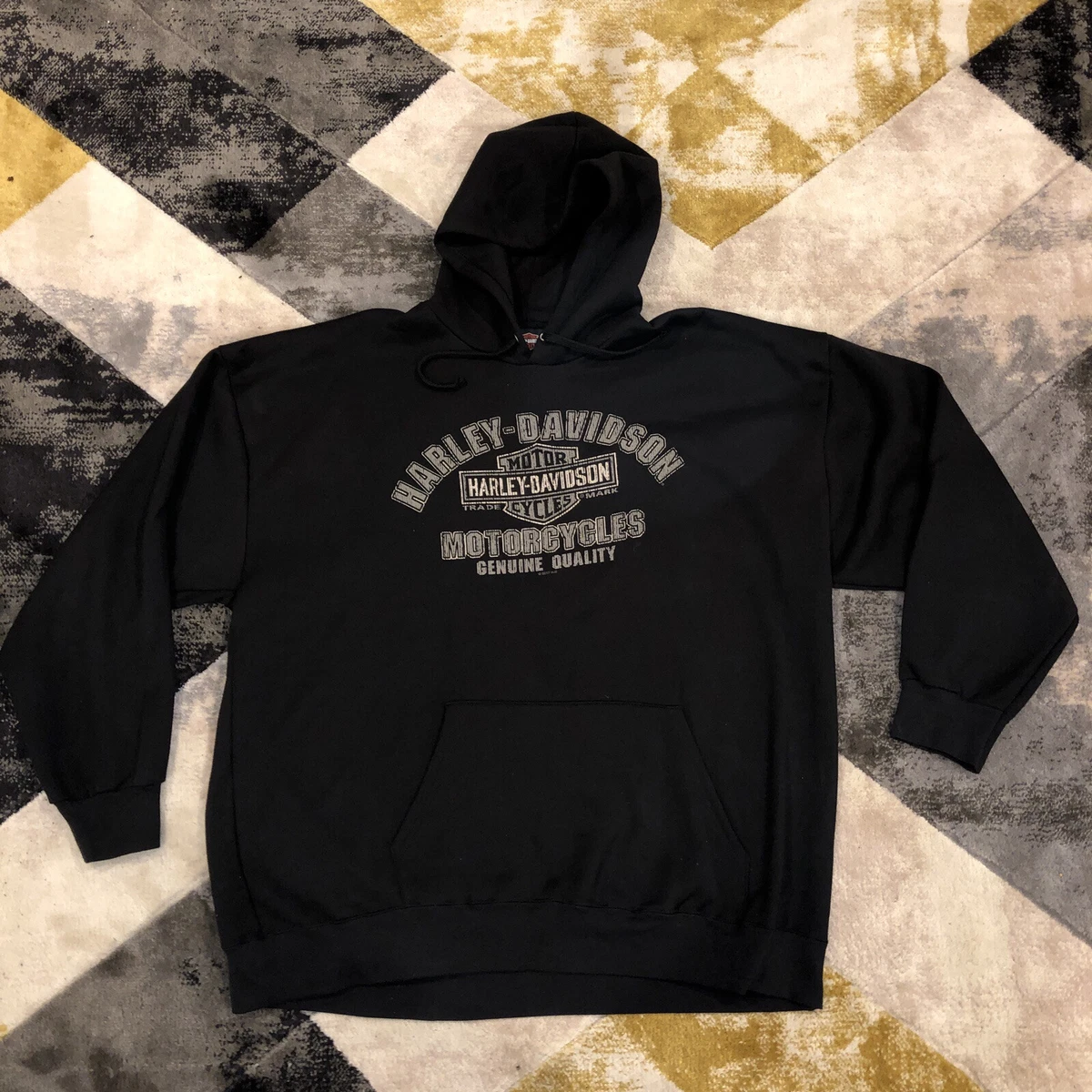 HARLEY DAVIDSON Eagle Flag BLACK Hoodie Front And Back Hit 3XL