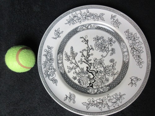 Set of 4 Mintons Victorian Black & White Indian Tree Dinner Plates *27cm - Picture 12 of 12