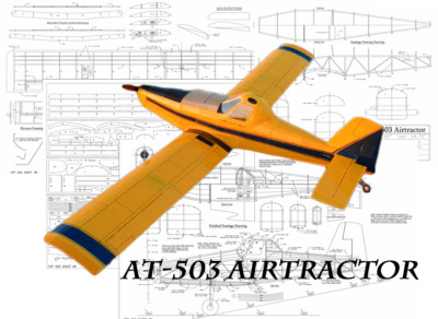 AT-503 Air Tractor Electric 32'' WS RC Airplane Plans & Templates Printed