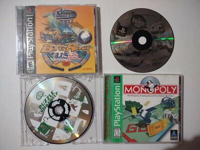 ps1 lot 4 games PlayStation Monopoly Big Race USA Bug's Life Puzzle Star Sweep