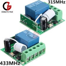 315/433MHz 1-Channel Wireless Relay RF Remote Control Switch Receiver DC12V 10A