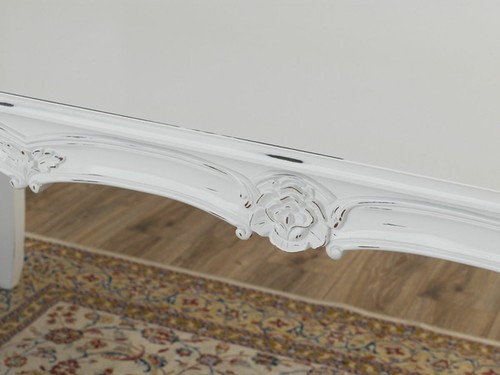 Tavolo Nathalie stile Shabby Chic rettangolare bianco anticato cm 165 x 85 - Foto 2 di 4