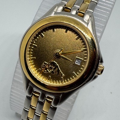 Vintage CME Christmas 2001 Quartz Watch Women Dual Tone Date Analog New Battery