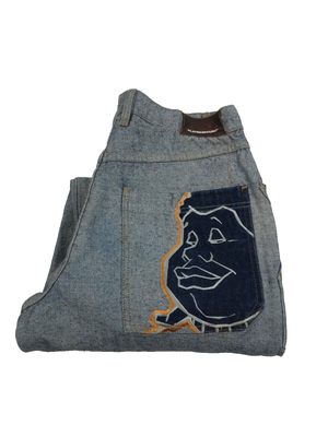 Vintage Platinum Fubu Fat Albert Jeans Men 32x32 Tag 34 Light Blue  