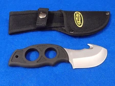 Rite EDGE 211184 FINGERGRIP GUTHOOK Black rubber fixed knife 6 3/4" overall NEW!