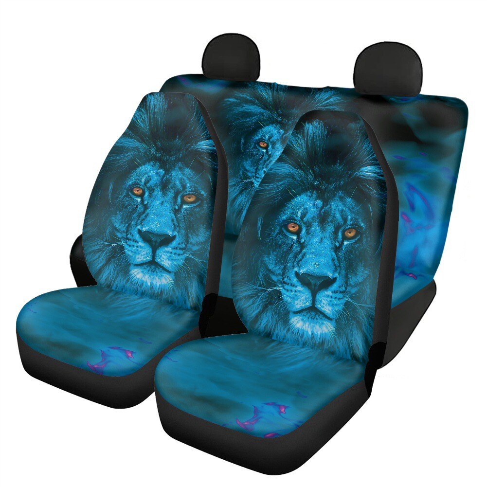 Animal Printed Car Seat Cover, Front and Rear Five Piece Car Seat Protective Cov