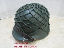 Original West German Helmet Net w/ Clips BGS Border Guard RUSTY CLIPS & FRAYING