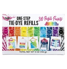 Tulip One-Step Tie-Dye Kit Rainbow Refills 30 Pack Multicolor for Party Crafts