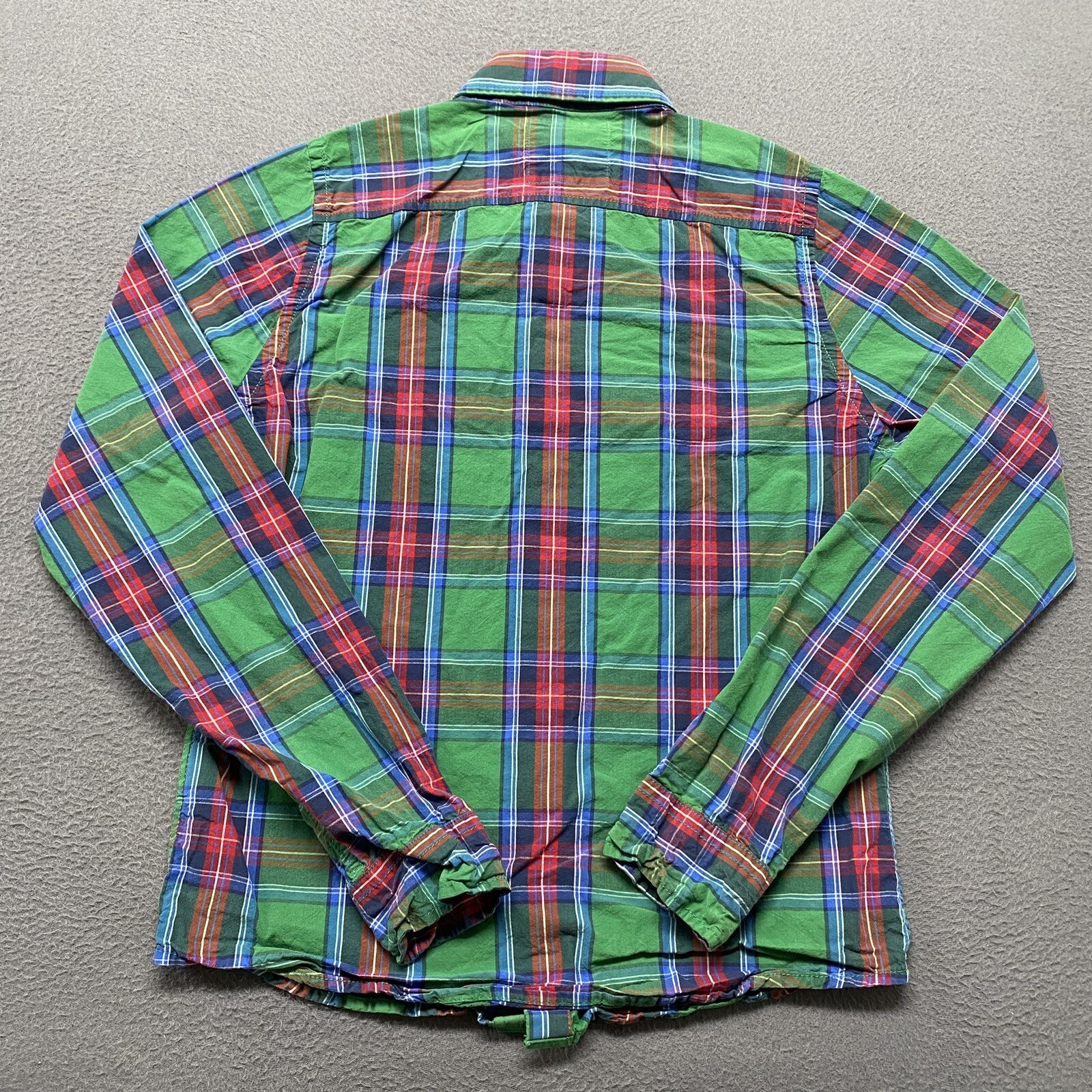 Hollister Shirt Men’s Medium Green Plaid Button Up Long Sleeve Preppy