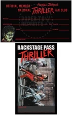 MICHAEL JACKSON'S THRILLER FAN CLUB MEMBERSHIP CARD - VINTAGE FANTASY