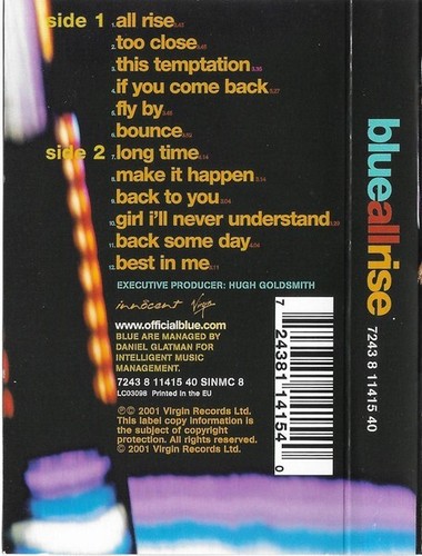 Blue – All Rise, Original Cassette, Europe Version - Picture 2 of 4