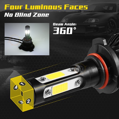 4-Sides 9005 HB3 LED Headlight Super Bright Bulbs Kit High/Low Beam White 6000K - Picture 6 of 24