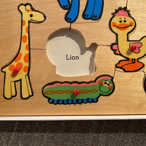 Vintage Wooden Toddler Peg Puzzle. Animals. Simplex. Holland. Original Box - Picture 6 of 9