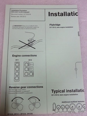 2012 Volvo Penta Service Manual 47702216 Installation EVC-E D11 D13 Inboard OEM
