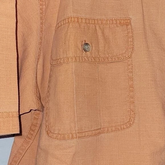 Covington 纽扣衬衫短袖口袋休闲工作 XL 全新舒适海滩 — 第 2/4 张图片