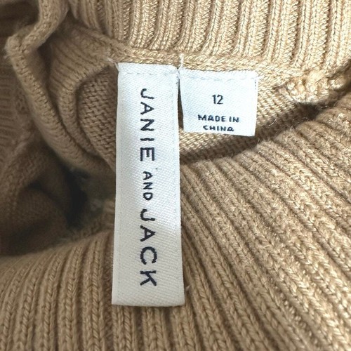 Janie And Jack CHOCOLATE MALT FAIR ISLE FLOWERS SWEATER Girls Sz 12 - Picture 5 of 7